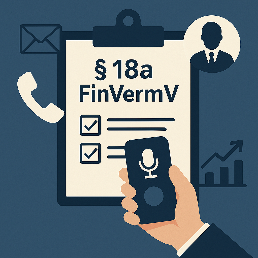 Aufzeichnungspflichten nach § 18a FinVermV